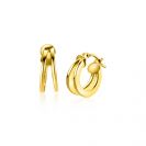 ZINZI GOLD oorringen  2 banen glad 13x5mm