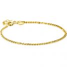 ZINZI Gold 14 Karat massives goldenes Gourmet-Armband mit Falkenaugen-Gliedern, 2 mm breit, 17-19 cm ZGA498