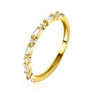 ZINZI GOLD rijring afwisselend zirc/baquettes mt.58