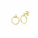 ZINZI GOLD oorknopjes staafje met open rondje 7mm