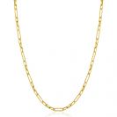 ZINZI Gold 14 Karat goldene Halskette mit bearbeiteten Paperclip-Gliedern und ovalen Gliedern 3,5mm breit 45cm ZGC494
