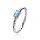 ZINZI silberner Ansteckring verdreht blau 3mm ZIR1901