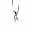 ZINZI silberner Luxus cross-over Anhänger 18mm Kugel glatt weiße Zirkonias ZIH2141