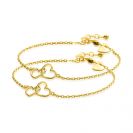 ZINZI set van 2 zlv. g.verg.armbanden twee hartjes in elkaar