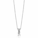 ZINZI zlv. collier met hanger met knoop en zirc.