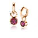 ZINZI silberne Ohrhänger rosé vergoldet 7mm rund dunkelrot ZICH1486RR
