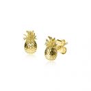 ZINZI silberne Ohrstecker gelb vergoldet Ananas ZIO1699G