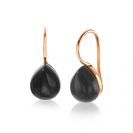 ZINZI silberne Ohrhänger rosé vergoldet schwarz Birnenform 22mm ZIO1934RZ