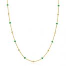 ZINZI zlv. collier gg.verguld met groene bolletjes