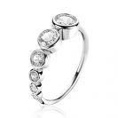 ZINZI silberner Ring rund weiß ZIR2053