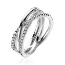 ZINZI silberner Luxus Crossover Ring Kugeln glatte weiße Zirkonia  ZIR2141