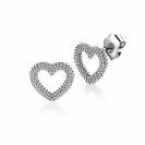 ZINZI zlv. oorknopjes bewerkt open hartje