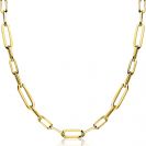 ZINZI silberne Kette 45cm in 14K gelb vergoldet mit ovale closed for ever Glieder 6mm breit ZIC1990G