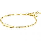 ZINZI vergoldetes Silberarmband mit glänzender rechteckiger Platte zum Gravieren von 16,5-19,5 cm ZIA2530G
