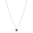 ZINZI zlv. collier hanger entourage blauw en zirc.