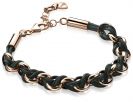 ZINZI silbernes Jasseron-Armband rosé vergoldet grün kurz 18,5-21cm ZIA1035RG