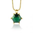 ZINZI Silberanhänger 14 Karat gelbgold plattiert mit sechseckigem grünem Farbstein 15mm ZIH2259G