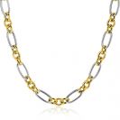 ZINZI Bicolor Gliederkette, 7 mm breit, mit Jasseron- und ovalen Gliedern, 45 cm ZIC2667
