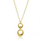 ZINZI vergoldetes Silber Collier mit drei organischen Formen als Anhänger, 42-45 cm ZIC2671