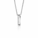 ZINZI zlv. hanger 2 banen waarvan 1 zirconia's