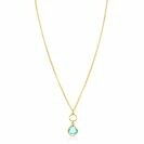 ZINZI zlv. collier gg.verg. turq. peer en rondje