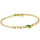ZINZI zlv. armband gg.verg. met fant. groen/wit zirc
