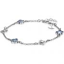 ZINZI zlv. armband met klaver blauw zirc.