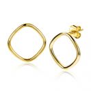 ZINZI silberne trendy Ohrstecker 14K gelb vergoldet 23mm quadratisch offen ZIO2094G