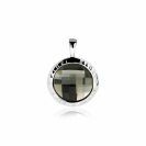 Zinzi silberner runder Anhänger 26mm schwarz Swarovski ZIH1054Z