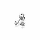 Zinzi silberne Ohrstecker rund 4mm  weiß ZIO1177