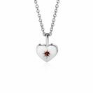 ZINZI zlv. hanger hartvorm birthstones granaat cz.