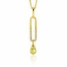 ZINZI zlv. hanger gg.verg.ovaal zirc./ licht groen peer