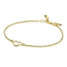 ZINZI silbernes Armband gelb vergoldet mit offenem Herz ZIA1420G