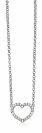 Zinzi silberne Kette Herz  weiß 42-45cm ZIC1098