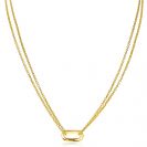 ZINZI Silberkette 14 Karat Gelbgold vergoldet 45 cm ovaler Verschlussring ZIC2060G