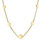 ZINZI silberne Kette 14K gelb vergoldet 45cm Gourmet Glieder  runde Plättchen ZIC2158G