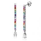 ZINZI zlv. oorstekers rainbow lang 42mm peer zirc.