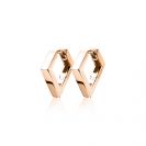 ZINZI silberne Luxus Ohrringe rosé vergoldet quadratische rohrförmig Dreieck Form 18x2,5mm ZIO1684R