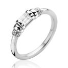 ZINZI zlv. ring fantasie met baquette zirc. mt.62