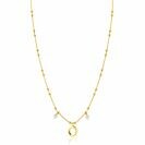 ZINZI zlv. collier gg.verg. met parel en ovale hangers