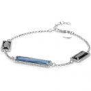 ZINZI silbernes Fantasie Armband mit großen rechteckigen Farbsteinen blau/schwarz 18-21cm ZIA2111