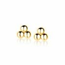 ZINZI silberne Ohrstecker gelbvergoldet 3x Kugel glatt 5,5mm ZIO1588G