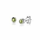 ZINZI zlv.oorknopjes birthstones peridoot cz