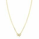 ZINZI zlv. collier geel verguld met strikje en zirconia