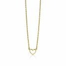 ZINZI silberne Kette gelb vergoldet offen Herz 40-43cm ZIC1420G