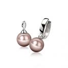 ZINZI silberne Ohrhänger Perle rund champagner 10mm ZICH266C