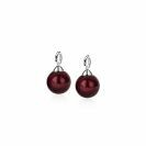 ZINZI silberne Ohrhänger Perle rund bordeaux rot 10mm ZICH266DR