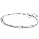 ZINZI zlv. armband fant. met paperclip ertussen