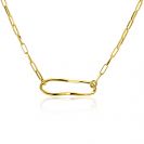 ZINZI vergoldete Silber-Paperclip-Kette mit organisch geformtem Oval 41-45cm ZIC-BF107