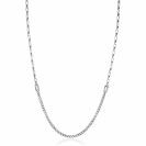 ZINZI zlv. collier grmt/paperclip met baq.zirc.